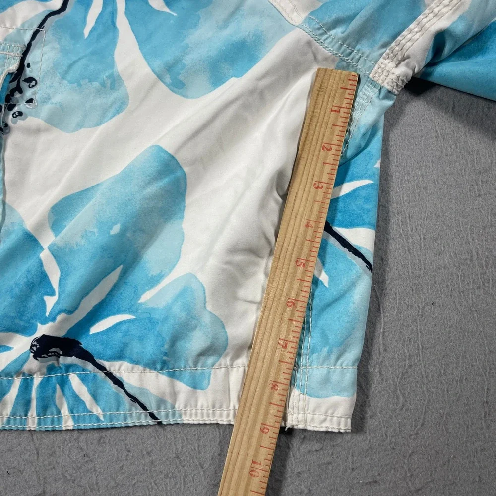 VTG Hollister Swim‎ Trunks Men XL Blue Floral Hawaiian Board Shorts Pockets Y2K